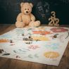 Tapis enfant multicolore lavable en machine plat Savannah