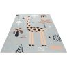 Tapis enfant lavable en machine multicolore plat Momo