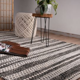 Tapis 100% laine plat design rectangle Indiana