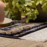 Tapis d'orient bleu avec franges luxe Katoun