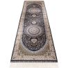 Tapis d'orient bleu luxe avec franges Choby