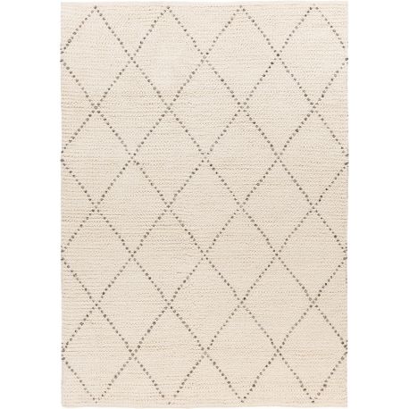 Tapis ethnique crème laine et polyester berbère Titouan