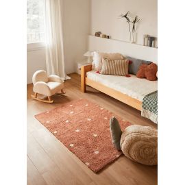 Tapis chambre d'enfant lavable en machine coton Mini Dot