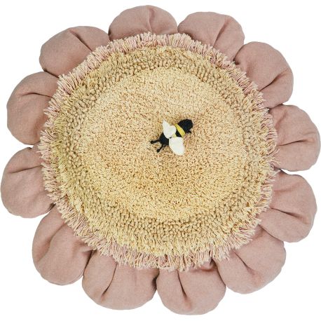 Coussin rond fleur enfant Pink Daisy