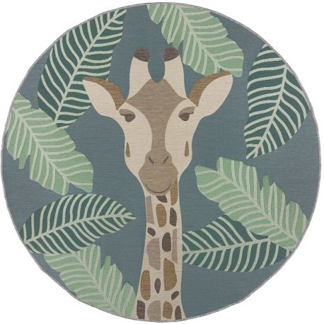 Tapis plat rond extérieur et intérieur moderne Eric Giraffe