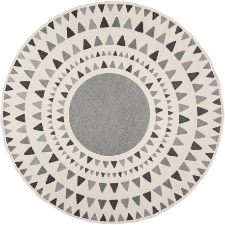 Tapis rond plat intérieur et extérieur moderne Shadow Rays