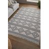 Tapis plat avec franges recyclé scandinave graphique Teo