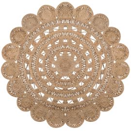 Tapis rond jute plat naturel Eden