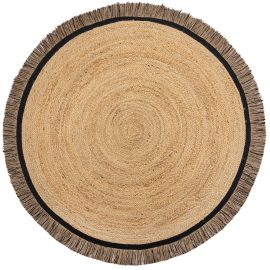 Tapis rond jute avec franges naturel Kahana