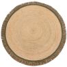 Tapis rond jute avec franges naturel Kahana