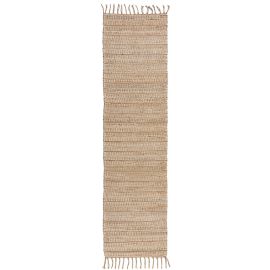 Tapis jute et coton plat avec franges naturel Levi