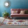 Tapis kilim rectangle avec franges moderne Coyote