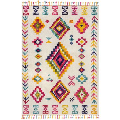 Tapis kilim rectangle avec franges moderne Coyote