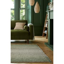 Tapis plat avec franges moderne rectangle Jute Ombre