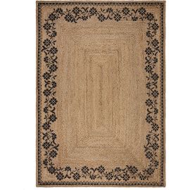 Tapis floral jute rectangle design Maisie