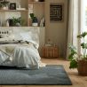 Tapis uni lavable en machine polyester recyclé moderne Fluffy