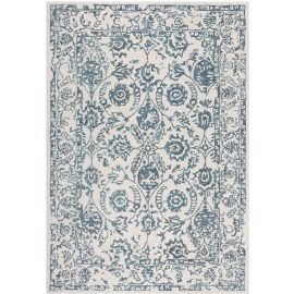 Tapis floral laine rectangle mèches courtes Yasmin