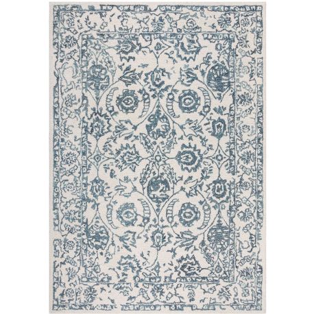 Tapis floral laine rectangle mèches courtes Yasmin