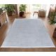 Tapis avec franges gris lavable en machine design rayé Nuance