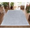 Tapis avec franges gris lavable en machine design rayé Nuance