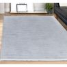 Tapis avec franges gris lavable en machine design rayé Nuance