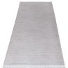 Tapis beige rayé lavable en machine moderne avec franges Slim