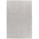 Tapis beige rayé lavable en machine moderne avec franges Slim