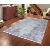 Tapis abstrait gris moderne lavable en machine avec franges Griff