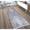 Tapis abstrait gris moderne lavable en machine avec franges Griff