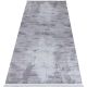 Tapis abstrait gris moderne lavable en machine avec franges Griff