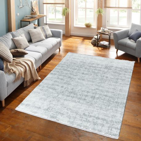 Tapis Salon Moderne 190x280 Cm Gris - Polypropylène Tissé, Poils Ras, Résistant, Pour Salle à Manger Ou Salon
