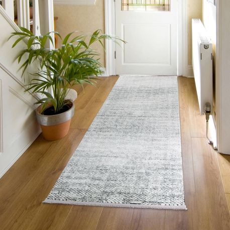 Tapis D'Entrée Gris Moderne 40x60 Cm - Tissé En Polypropylène, Poils Ras | Antidérapant, Facile à Nettoyer - 7