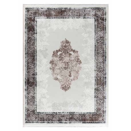 Tapis vintage avec franges rayé poils ras Mara