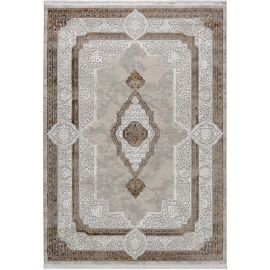 Tapis d'orient avec franges rectangle beige Casa