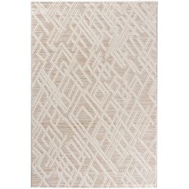 Tapiso breeze tapis salon moderne beige crème 3d taches doux