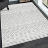 Tapis kilim crème intérieur avec franges Mehari