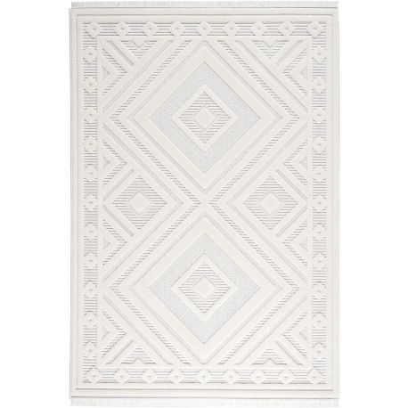 Tapis design effet 3D crème graphique Cheyenne