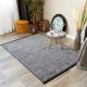 Tapis avec franges lavable en machine antidérapant uni Diamila