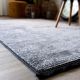 Tapis avec franges lavable en machine antidérapant uni Diamila