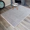 Tapis avec franges lavable en machine antidérapant uni Diamila