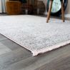 Tapis avec franges lavable en machine antidérapant uni Diamila