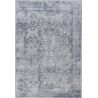 Tapis gris vintage plat rectangle rayé Amir