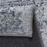 Tapis gris vintage plat rectangle rayé Amir