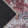 Tapis rouge vintage plat rayé Kashan