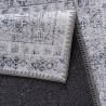 Tapis gris vintage rayé plat rectangle Dynastie