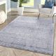 Tapis gris vintage rayé plat rectangle Dynastie