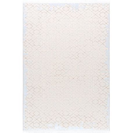 Tapis doux moderne avec franges graphique Malin