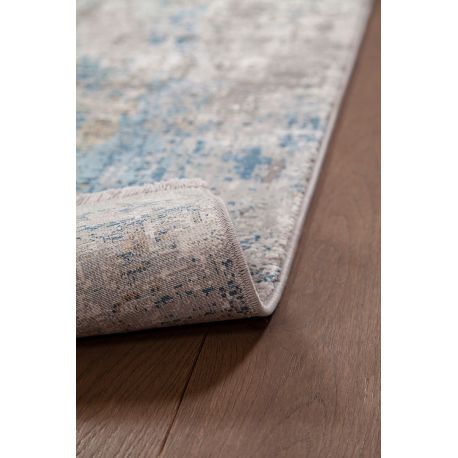 Tapis abstrait moderne poils ras avec franges Malone