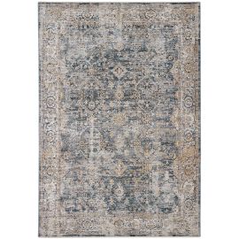 Tapis vintage avec franges poils ras rayé Yomout