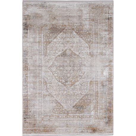 Tapis vintage avec franges rayé intérieur Ushak